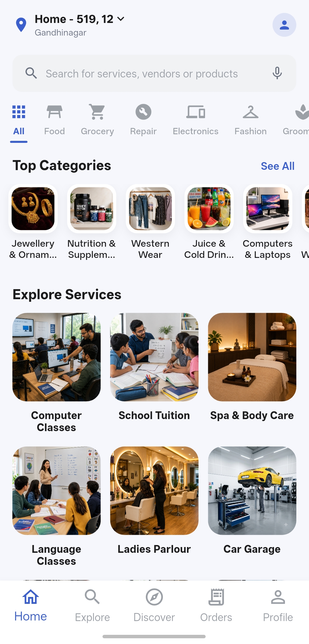 MyVendor customer app — browse and order from local businesses